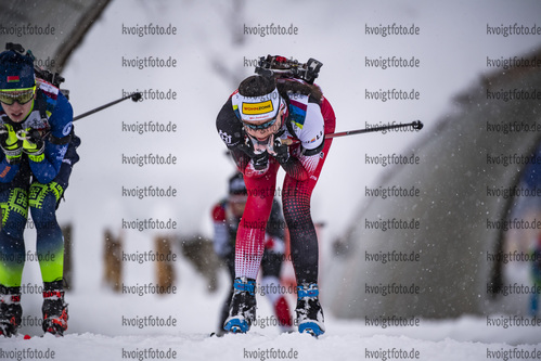 09.12.2021, xkvx, Biathlon IBU World Cup Hochfilzen, Training Women and Men, v.l. Anna Juppe (Austria) in aktion / in action competes