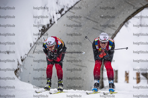 09.12.2021, xkvx, Biathlon IBU World Cup Hochfilzen, Training Women and Men, v.l. Norwegian / Norway Ski Technician in aktion / in action competes