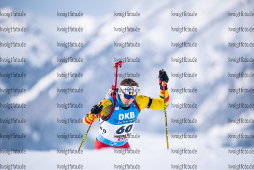 10.12.2021, xkvx, Biathlon IBU World Cup Hochfilzen, Sprint Men, v.l. Florent Claude (Belgium) in aktion / in action competes