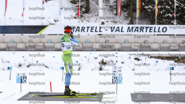 10.12.2021, xmcx, Biathlon IBU Junior Cup Martell, Individual Men, v.l. Mark Vozelj (Slovenia)  / 