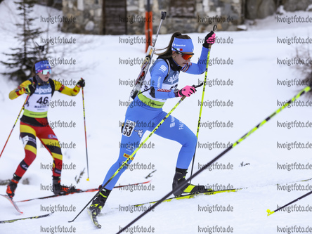 10.12.2021, xmcx, Biathlon IBU Junior Cup Martell, Individual Women, v.l. Gaia Brunetto  / 