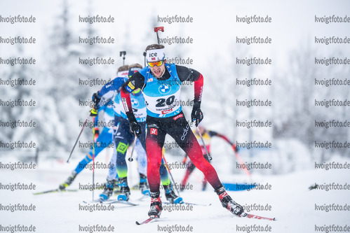 11.12.2021, xkvx, Biathlon IBU World Cup Hochfilzen, Pursuit Men, v.l. Sturla Holm Laegreid (Norway) in aktion / in action competes