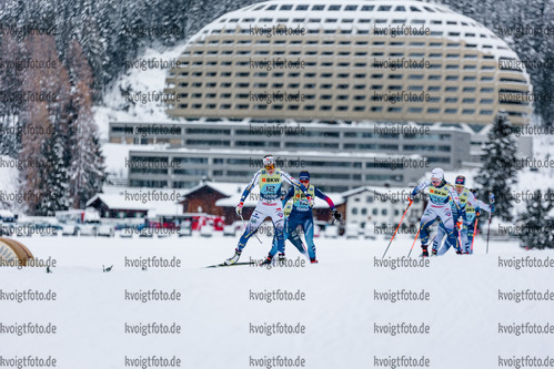 11.12.2021, xljkx, Cross Country FIS World Cup Davos, Women Sprint Final, v.l. Anna Dyvik (Sweden), Laurien van der Graaff (Switzerland), Emma Ribom (Sweden)  / 