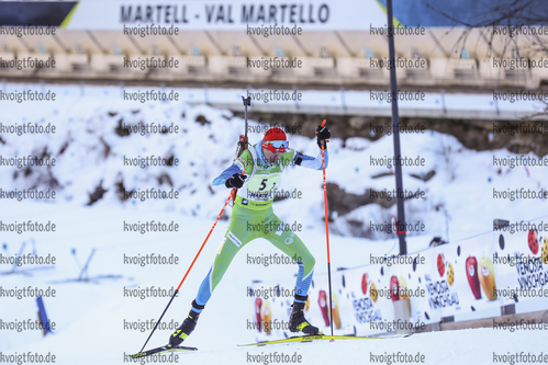 12.12.2021, xmcx, Biathlon IBU Junior Cup Martell, Relay Men, v.l. Pavel Trojer (Slovenia)  /