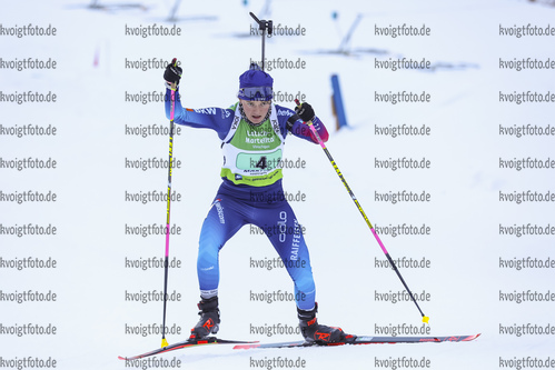 12.12.2021, xmcx, Biathlon IBU Junior Cup Martell, Relay Women, v.l. Lea Meier (Switzerland)  /