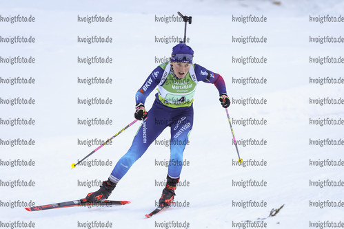 12.12.2021, xmcx, Biathlon IBU Junior Cup Martell, Relay Women, v.l. Lea Meier (Switzerland)  /