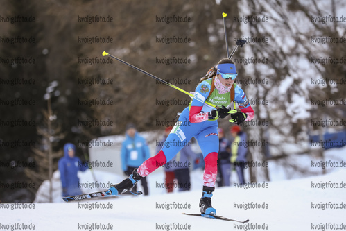 12.12.2021, xmcx, Biathlon IBU Junior Cup Martell, Relay Women, v.l. Liubov Kalinina (Russia)  /
