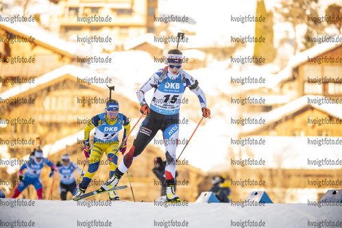 18.12.2021, xkvx, Biathlon IBU World Cup Le Grand Bornand, Pursuit Women, v.l. Jessica Jislova (Czech Republic) in aktion / in action competes