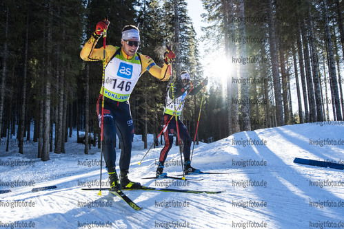 18.12.2021, xsoex, Biathlon Alpencup Pokljuka, Sprint Men, v.l. Max Barchewitz (Germany), Hendrik Rudolph (Germany)  / 