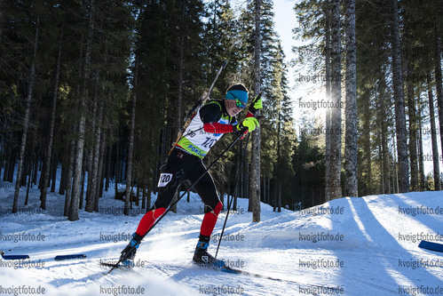 18.12.2021, xsoex, Biathlon Alpencup Pokljuka, Sprint Men, v.l. Moritz Goeschel (Germany)  / 