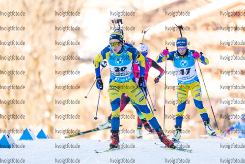 19.12.2021, xkvx, Biathlon IBU World Cup Le Grand Bornand, Mass Start Women, v.l. Stina Nilsson (Sweden) in aktion / in action competes