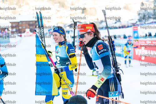 19.12.2021, xkvx, Biathlon IBU World Cup Le Grand Bornand, Mass Start Women, v.l. Elvira Oeberg (Sweden) nach dem Wettkampf / after the competition