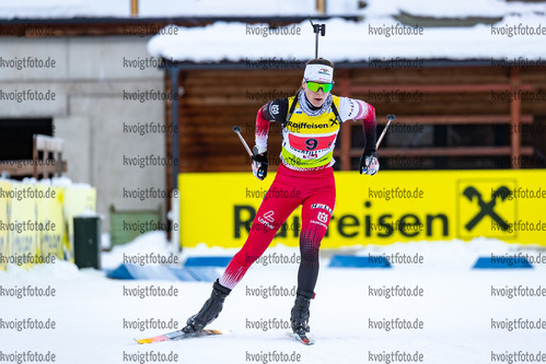 19.12.2021, xlukx, Biathlon IBU Cup Obertilliach, Single Mixed Relay, v.l. Kristina Oberthaler (AUT)  / Kristina Oberthaler of Austria