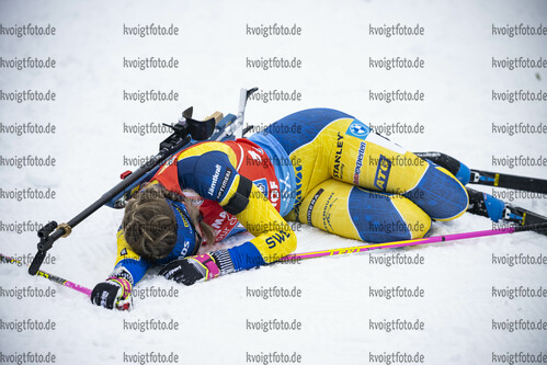 08.01.2022, xkvx, Biathlon IBU World Cup Oberhof, Mixed Relay, v.l. Elvira Oeberg (Sweden) im Ziel / in the finish