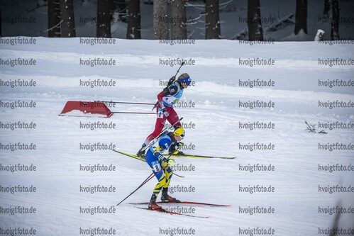 08.01.2022, xkvx, Biathlon IBU World Cup Oberhof, Single Mixed Relay, v.l. Lisa Theresa Hauser (Austria), Darya Blashko (Ukraine) in aktion / in action competes