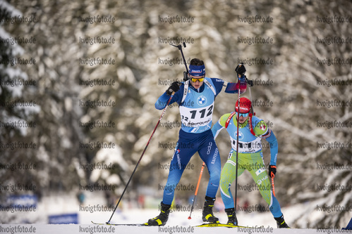 13.01.2022, xkvx, Biathlon IBU World Cup Ruhpolding, Sprint Men, v.l. Niklas Hartweg (Switzerland) in aktion / in action competes