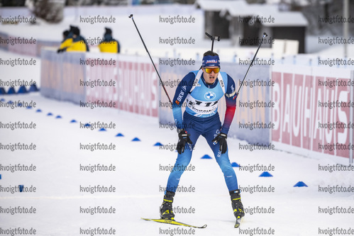 13.01.2022, xkvx, Biathlon IBU World Cup Ruhpolding, Sprint Men, v.l. Niklas Hartweg (Switzerland) im Ziel / in the finish