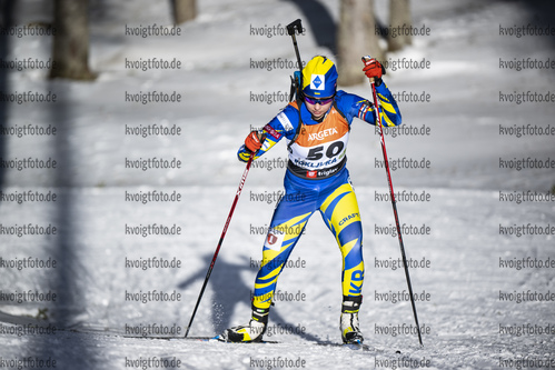 13.01.2022, xsoex, Biathlon IBU Junior Cup Pokljuka, Sprint Women, v.l. Oksana Moskalenko (Ukraine) in aktion / in action competes