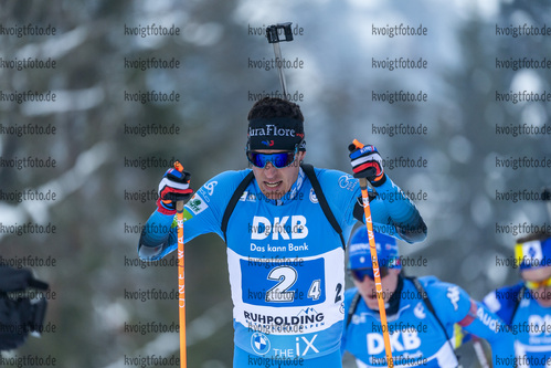 15.01.2022, xkvx, Biathlon IBU World Cup Ruhpolding, Relay Men, v.l. Quentin Fillon Maillet (France) in aktion / in action competes