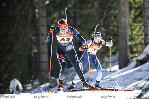 15.01.2022, xsoex, Biathlon IBU Junior Cup Pokljuka, Sprint Women, v.l. Selina Marie Kastl (Germany) in aktion / in action competes