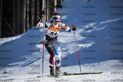 15.01.2022, xsoex, Biathlon IBU Junior Cup Pokljuka, Sprint Men, v.l. Ondrej Manek (Czech Republic) in aktion / in action competes