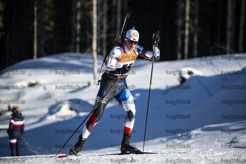 15.01.2022, xsoex, Biathlon IBU Junior Cup Pokljuka, Sprint Men, v.l. Jakub Kudrnac (Czech Republic) in aktion / in action competes