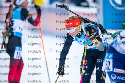 16.01.2022, xkvx, Biathlon IBU World Cup Ruhpolding, Pursuit Women, v.l. Franziska Hildebrand (Germany) im Ziel / in the finish