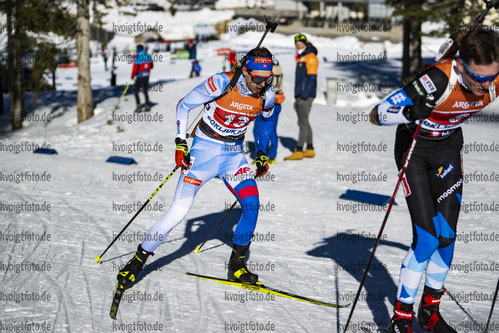 16.01.2022, xsoex, Biathlon IBU Junior Cup Pokljuka, Single Mixed Relay, v.l. Damian Cesnek (Slovakia) in aktion / in action competes