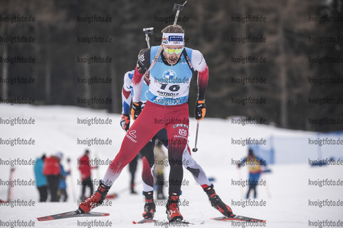 22.01.2022, xkvx, Biathlon IBU World Cup Anterselva, Mass Start Men, v.l. Simon Eder (Austria) in aktion / in action competes