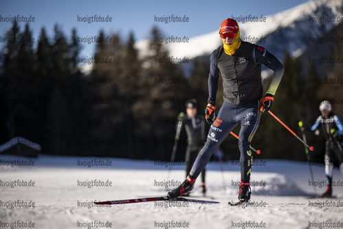25.01.2022, xkvx, Biathlon Training Anterselva, v.l. Roman Rees (Germany) in aktion / in action competes