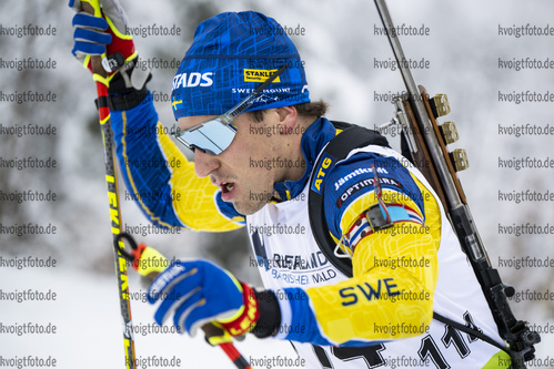 26.01.2022, xsoex, Biathlon IBU Open European Championships Arber, Individual Men, v.l. Simon Hallstroem (Sweden)  / 