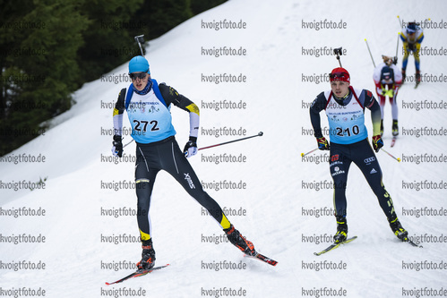 04.02.2021, xsoex, Biathlon Deutschlandpokal Clausthal-Zellerfeld, v.l. Jannis Dold (Germany), Oscar Barchewitz (Germany)  / 