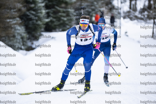 05.02.2021, xsoex, Biathlon Deutschlandpokal Clausthal-Zellerfeld, v.l. Erik Hafenmair (Germany), Adrian Franz (Germany)  / 