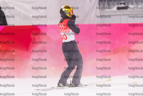 Zhangjiakou, China, 05.02.22: Katharina Althaus (Germany) in aktion beim Skisprung der Damen waehrend den Olympischen Winterspielen 2022 in Peking am 05. Februar 2022 in Zhangjiakou. (Foto von Kevin Voigt / VOIGT)

Zhangjiakou, China, 05.02.22: Katharina Althaus (Germany) in action competes during the women´s ski jumping at the Olympic Winter Games 2022 on February 05, 2022 in Zhangjiakou. (Photo by Kevin Voigt / VOIGT)