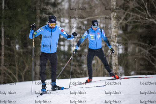 Otepaeae, Estland, 08.03.22: Eric Perrot (France), Emilien Jacquelin (France) in aktion waehrend des Trainings bei dem BMW IBU World Cup im Biathlon am 08. Februar 2022 in Otepaeae. (Foto von Kevin Voigt / VOIGT)

Otepaeae, Estonia, 08.03.22: Eric Perrot (France), Emilien Jacquelin (France) in action competes during the training at the Biathlon BMW IBU World Cup March 08, 2022 in Otepaeae. (Photo by Kevin Voigt / VOIGT)