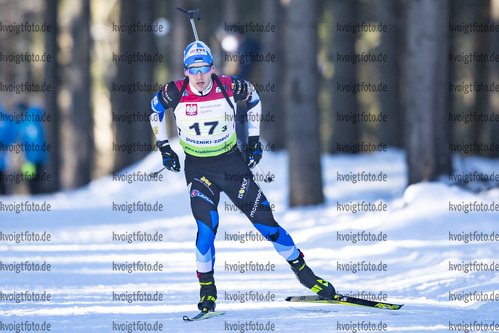 31.01.2021, xtwx, Biathlon IBU European Championships Duszniki Zdroj, Mixed Staffel, v.l. Kalev Ermits (Estonia) in Aktion / in action competes