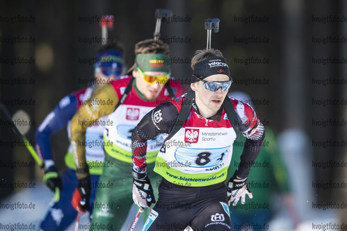 31.01.2021, xtwx, Biathlon IBU European Championships Duszniki Zdroj, Mixed Staffel, v.l. Patrick Jakob (Austria) in Aktion / in action competes