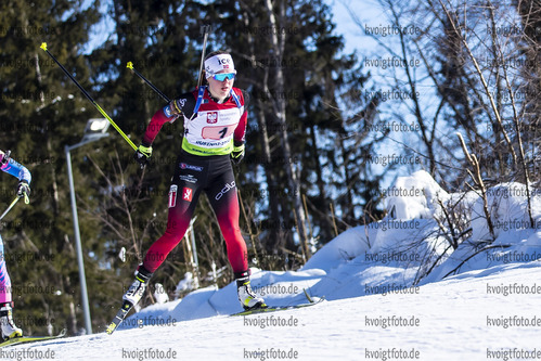 31.01.2021, xtwx, Biathlon IBU European Championships Duszniki Zdroj, Single Mixed Staffel, v.l. Karoline Erdal (Norway) in Aktion / in action competes