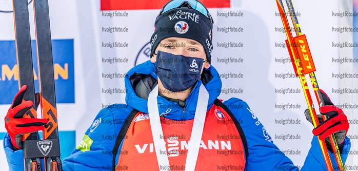 11.12.2020, xadex, Biathlon IBU Weltcup Hochfilzen, Sprint Herren, v.l. Fabien Claude (FRA)  / 

Copyright: EXPA/Adelsberger via VOIGT Fotografie