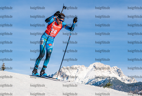 11.12.2020, xadex, Biathlon IBU Weltcup Hochfilzen, Sprint Herren, v.l. Simon Desthieux (FRA)  / 

Copyright: EXPA/Adelsberger via VOIGT Fotografie