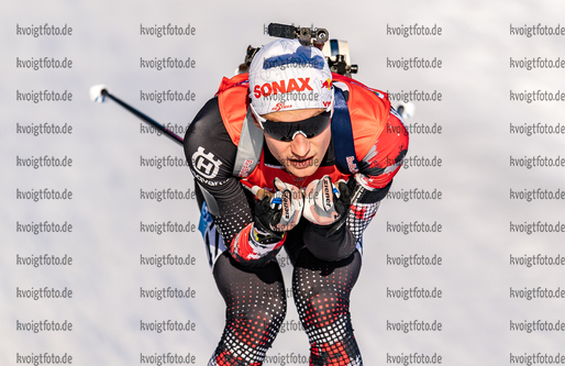 11.12.2020, xadex, Biathlon IBU Weltcup Hochfilzen, Sprint Herren, v.l. Felix Leitner (AUT)  / 

Copyright: EXPA/Adelsberger via VOIGT Fotografie