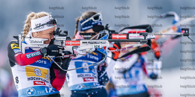 12.12.2020, xadex, Biathlon IBU Weltcup Hochfilzen, Staffel Damen, v.l. Tiril Eckhoff (NOR)  / 

Copyright: EXPA/Adelsberger via VOIGT Fotografie