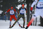 26.01.2018, xkvx, Wintersport, Biathlon IBU Junior Cup - Nove Mesto Na Morave, Sprint v.l. GOMBERT Tom