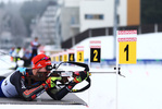 27.01.2018, xkvx, Wintersport, Biathlon IBU Junior Cup - Nove Mesto Na Morave, Sprint v.l. RIETHMUELLER Danilo