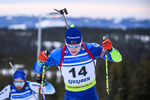 01.12.2019, xkvx, Biathlon IBU Cup Sjusjoen, Verfolgung Herren, v.l. Dzmitry Lazouki (Belarus) in aktion / in action competes