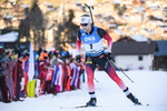 19.12.2019, xkvx, Biathlon IBU Weltcup Le Grand Bornand, Sprint Herren, v.l. Erlend Bjoentegaard (Norway) in aktion / in action competes