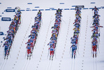 28.12.2019, xkvx, Langlauf Tour de Ski Lenzerheide, Massenstart Damen, v.l. Sadie Maubet Bjornsen (United States), Heidi Weng (Norway), Therese Johaug (Norway), Jessica Diggins (United States) and Astrid Uhrenholdt Jacobsen (Norway) am Start / at the start