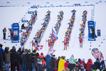 28.12.2019, xkvx, Langlauf Tour de Ski Lenzerheide, Massenstart Herren, v.l. Iivo Niskanen (Finland), Emil Iversen (Norway), Johannes Hoesflot Klaebo (Norway), Alexander Bolshunov (Russia) and Hans Christer Holund (Norway) am Start / at the start