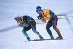 28.12.2019, xkvx, Langlauf Tour de Ski Lenzerheide, Massenstart Herren, v.l. Renaud Jay (France) and Jonas Dobler (Germany) in aktion / in action competes