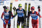 29.12.2019, xkvx, Langlauf Tour de Ski Lenzerheide, Sprint Finale, v.l. Caspersen Falla Maiken (Norway), Anamarija Lampic (Slovenia) and Natalia Nepryaeva (Russia) im Ziel / in the finish